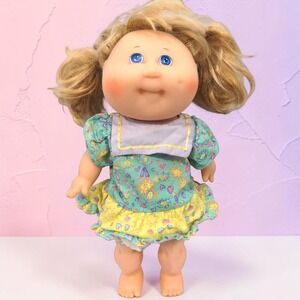 VTG 80's Hasbro Cabbage Patch Kids Splash N Tan Doll Blonde Blue Eyes 14" 1982